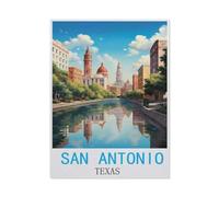 BEAYODKP San Antonio Texas Affiche de voyage vintage，Vintage Métal Étain Signe Rétro Fer Affiche Peinture pour la Maison Bar Café Cuisine Restaurant Décoration Murale(15x30cm 6x12 inch-CP6