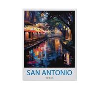 BEAYODKP San Antonio, Texas，Vintage Métal Signe D'Étain pour la Maison Cuisine Ferme Jardin Garage Décoration Murale(30x40cm 12x16 inch-CM62
