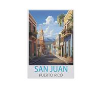 BEAYODKP San Juan Porto Rico,Peinture par Numéros Adultes et Enfants Débutants Peintures avec Cadre Comprend des Pinceaux et des Peintures Acryliques(40x50cm) 15.7x19.6 pouces-FO100