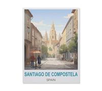 BEAYODKP Santiago de Compostelle Espagne，Kit de peinture diamant 5D Kit complet d'art en cristal pour adultes et enfants（30 x 40 cm/11.81 x 15.74 pouces）-IC71