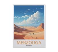 BEAYODKP Signe Métal Vintage，Désert de Merzouga, Maroc, Montagne，Rétro Peinture Plaque Signe En Fer Décor Mural Art Mural Suspendu Pour Salon Maison Café Décoration Noël Cadeau(20x30cm 8x12 inch-DU89