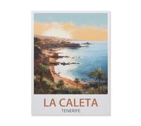 BEAYODKP Signe Métal Vintage，La Caleta, Ténérife, Espagne, Côte，Rétro Peinture Plaque Signe En Fer Décor Mural Art Mural Suspendu Pour Salon Maison Café Décoration Noël Cadeau(20x30cm 8x12 inch-DV69