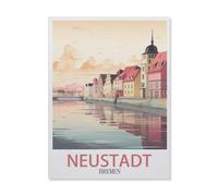 BEAYODKP Signe Métal Vintage，Neustadt, Brest，Rétro Peinture Plaque Signe En Fer Décor Mural Art Mural Suspendu Pour Salon Maison Café Décoration Noël Cadeau(20x30cm 8x12 inch-DN48