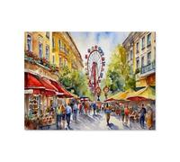 BEAYODKP Signe Métal Vintage，Prater de Vienne，Rétro Peinture Plaque Signe En Fer Décor Mural Art Mural Suspendu Pour Salon Maison Café Décoration Noël Cadeau(15x30cm 6x12 inch-AH34