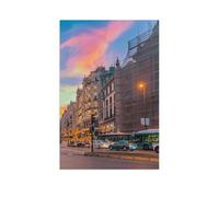 BEAYODKP Skyline de Gran Vía, Madrid, Espagne，Vintage Métal Signe D'Étain pour la Maison Cuisine Ferme Jardin Garage Décoration Murale(15x30cm 6x12 inch-AW66