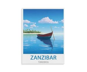 BEAYODKP Zanzibar Tanzanie，Kit de peinture diamant 5D bricolage, strass point de croix, broderie à la main cadeau de vacances adulte/enfant（40 x 50 cm/15.74 x 19.68 pouces）-V34