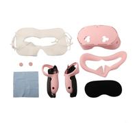 BEAZOOM 3S Ensemble de coques de protection en silicone 7 en 1 pour casque VR avec coussinet de nez anti-fuite, poignées de manette et protège-objectif, rouge (rose)