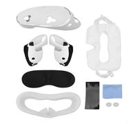 BEAZOOM 3S Ensemble de housses de protection en silicone 7 en 1 pour casque VR avec coussinet de nez anti-fuite, poignées de manette et protège-objectif, rouge (blanc)