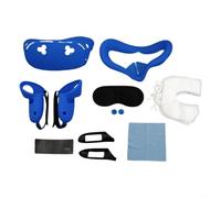 BEAZOOM 3S Ensemble de housses de protection en silicone 7 en 1 pour casque VR avec coussinet de nez anti-fuite, poignées de manette et protège-objectif, rouge (bleu)