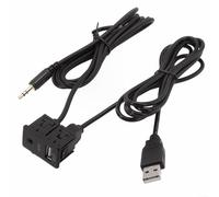 BEAZOOM Adaptateur d'entrée audio USB pour toyota Dash - Connecteur mâle - Solution de montage encastré - Panneau de commande 12 V - Noir