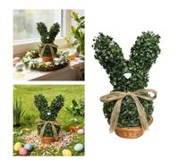 BEAZOOM Arbre topiaire artificiel de 43,2 cm pour lapin, plante de buis synthétique pour décoration de maison, bureau, décoration de jardin de Pâques et de printemps, vert