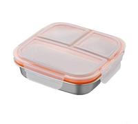 BEAZOOM Boîte à déjeuner à 3 compartiments en acier inoxydable 304 pour le stockage des aliments frais et un nettoyage facile, blanc (3))