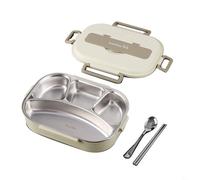 BEAZOOM Boîte à déjeuner en acier inoxydable avec cuillère et baguettes, récipient étanche pour l'école, le bureau, le micro-ondes, 1 000 ml (C)