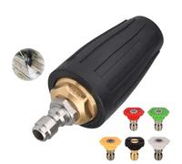 BEAZOOM Buse turbo rotative de 4000 PSI avec nettoyeur haute pression de 35,6 cm à connexion rapide et 5 embouts de pulvérisation pour nettoyage d'allée et de brique (40 mm)