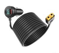 BEAZOOM Câble de charge de batterie à affichage numérique 12 V/24 V, 60 W en PVC à faible perte avec moniteur LED (2 mètres)