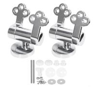 BEAZOOM Charnières de siège de toilette en alliage de zinc à fermeture amortie avec finition chromée, ensemble de charnières de rechange pour sièges en bois ou en résine, argenté