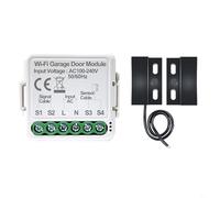 BEAZOOM Contrôleur intelligent de porte de garage avec WiFi et télécommande par application pour Tuya Life, support d'assistant vocal, minuterie et historique - Fil de 5 m - Blanc