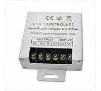 BEAZOOM Contrôleur LED 36 A 23 touches DC 12-24 V Boîtier en aluminium Variateur d'intensité avec réglage de la luminosité à distance et minuterie Argenté
