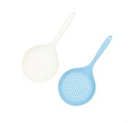 BEAZOOM Cuillère écumoire en silicone résistant à la chaleur, passoire de cuisine à long manche pour frire et servir, ustensile facile à nettoyer, bleu (mélange)
