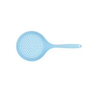 BEAZOOM Cuillère fendue en silicone avec long manche, passoire à chaleur, écumoire, casserole chaude et utilisation en cuisine - Bleu, blanc (bleu)