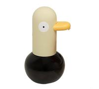BEAZOOM Distributeur automatique de savon moussant à induction avec capteur infrarouge, rechargeable en forme de canard 400 ml, sans contact pour salle de bain ou cuisine, blanc (jaune)
