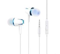 BEAZOOM Écouteurs filaires antibruit avec microphone, écouteurs intra-auriculaires de 3,5 mm pour téléphone, tablette, ordinateur portable, appels musicaux (noir et bleu)