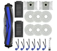 BEAZOOM Ensemble de pièces de rechange pour aspirateur robot ECOVACS T30C avec brosse principale, serpillères, filtres et sacs à poussière de 3,3 L, blanc/noir