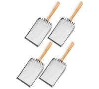 BEAZOOM Ensemble tamis et pelle en acier inoxydable avec poignée en bois pour tamiser le compost et préparer le lit