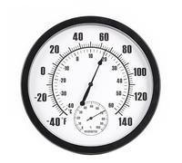BEAZOOM Grand thermomètre analogique rond avec hygromètre intégré pour | Utilisation intérieure et extérieure, double échelle de température de -40 °C à 140 °C, cadran blanc facile à lire avec
