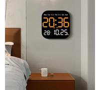 BEAZOOM Horloge murale numérique multifonctionnelle avec télécommande, grand écran affiche l'heure, la température, la date, le compte à rebours de 99 minutes, 10 niveaux de luminosité, support de