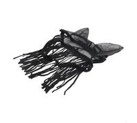 BEAZOOM Housse anti-mouches respirante pour cheval avec pompons, masque d'équitation léger repousse les insectes, polyester à séchage rapide pour ranch et tout-terrain, noir (M)