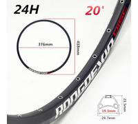 BEAZOOM Jante de roue de vélo en alliage d'aluminium double couche de 20 x 1,5-2,125, 24/32/36 trous, valve AV, 32 trous B argentés