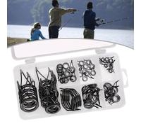 BEAZOOM Kit de 75 guides de canne à pêche, 8 tailles pour anneaux de réparation de pointe de canne à pêche en acier inoxydable (7-33 mm), construction et entretien de la canne à pêche