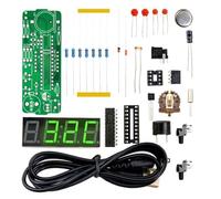 BEAZOOM Kit d'horloge LED à 4 chiffres avec étui en acrylique, projet d'apprentissage électronique, éducation à la maison (pour rouge) Vert sans coque