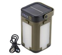 BEAZOOM Lampe de camping solaire rechargeable pliable 4 pour structure feuille 300-500 lumens 6 réglages IPX4 résistant aux intempéries alimenté par USB Aventures en plein air Vert