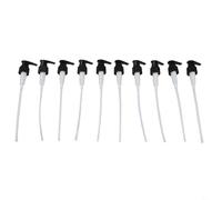 BEAZOOM Lot de 10 têtes de distributeur de savon liquide de rechange avec longues pailles pour bouteilles de maison Noir 24 mm et 28 mm