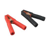 BEAZOOM Lot de 2 câbles de batterie 5 AWG 16 mm2 avec pinces crocodiles M8, 50 cm 12 V pour câbles de démarrage robustes pour voiture, bateau, solaire, rouge et noir