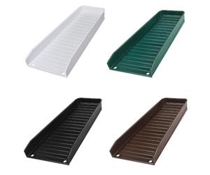 BEAZOOM Lot de 2 extensions de gouttière en PVC avec design bosse pour dérivation du débit d'eau, clous de sol et plaque d'adaptation, marron