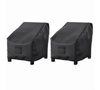 BEAZOOM Lot de 2 housses de chaise Oxford 600D imperméables, robustes, pour extérieur, avec cordon, 96,5 x 78,7 x 73,7 cm, noires