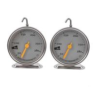 BEAZOOM Lot de 2 thermomètres de four mécaniques 50-280, ABS résistant à l'usure, pour rôtir, four à convection classique, blanc argenté