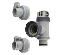 BEAZOOM Lot de 3 adaptateurs de tuyau de type B et valve à piston pour piscine Intex - Valve d'arrêt en plastique avec joints en caoutchouc pour systèmes de filtration