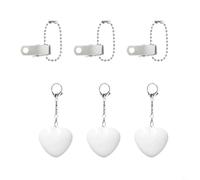 BEAZOOM Lot de 3 porte-clés portables en forme de cœur avec lampe à clipser pour sac à main et portefeuille, détecteur de nuit ABS pour femmes et filles