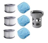 BEAZOOM Lot de 7 filtres Miweba de rechange pour jacuzzi gonflables MSPA, avec 3 filtres, support et sacs en maille, pour Delight Premium Concept Series