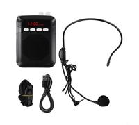 BEAZOOM Mégaphone sans fil 8 W portable avec microphone casque, 2400 mAh BT guide pour enseignants, lecteur de musique USB, TF, design rose noir (rose)