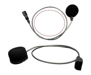 BEAZOOM Micro perche à réduction du bruit plaqué argent pour systèmes de casque Cardo, casque filaire avec kit de montage facile (doux)