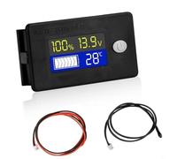 BEAZOOM Moniteur multifonction au lithium 12 V 24 V 36 V 48 V, voltmètre avec capteur de température et alarme pour camping-car, marin solaire (24 V)