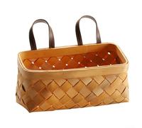 BEAZOOM Panier de rangement tressé à suspendre pour montage mural, tissé rustique pour décoration de cuisine, peut contenir des plantes, des fleurs ou de l'ail (L)