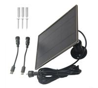 BEAZOOM Panneau solaire 10 W avec 6000 mAh pour caméras de sécurité, kit de charge monocristallin efficace à 22 %, pour double sortie USB et DC, alimentation résistante aux intempéries avec câble