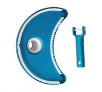 BEAZOOM Piscine pour tête d'aspiration avec design semi-circulaire, efficace pour l'écumoire à feuilles tuyaux standard, plastique bleu