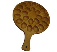 BEAZOOM Plateau à œufs 24 trous en bois d'acacia de qualité supérieure avec poignée de transport pour les vacances et les rassemblements, 40 x 29,5 cm